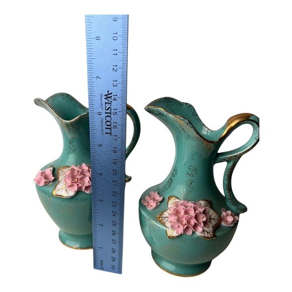 Vintage 1956 L'Amour China Hand Painted & Signed Decorative Vases Made in Japan - Picture 14 of 14